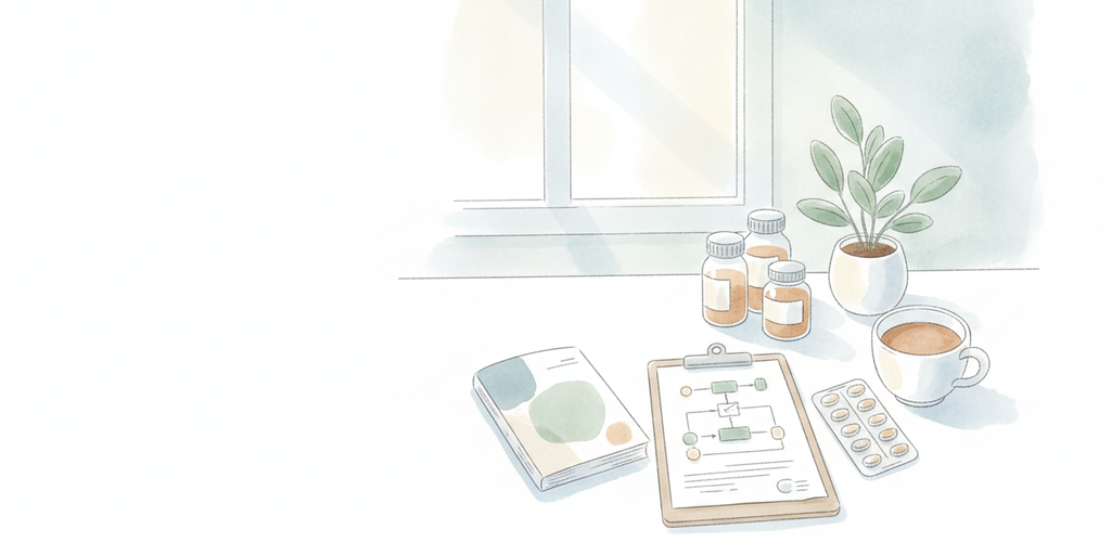 EMA 공급부족 예방계획(SPP) 가이드 — 규제 문서와 공급망 다이어그램 수채화 일러스트