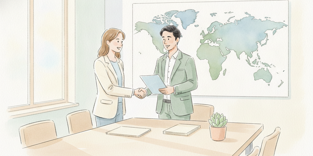 의약품 규제 협력 — 식약처·우즈베키스탄 MOU를 상징하는 국제 협력 일러스트